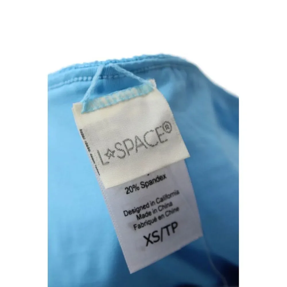 L Space Womens Textured Ruched High Waisted Bikini Bottom Blue Size XS